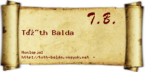 Tóth Balda névjegykártya